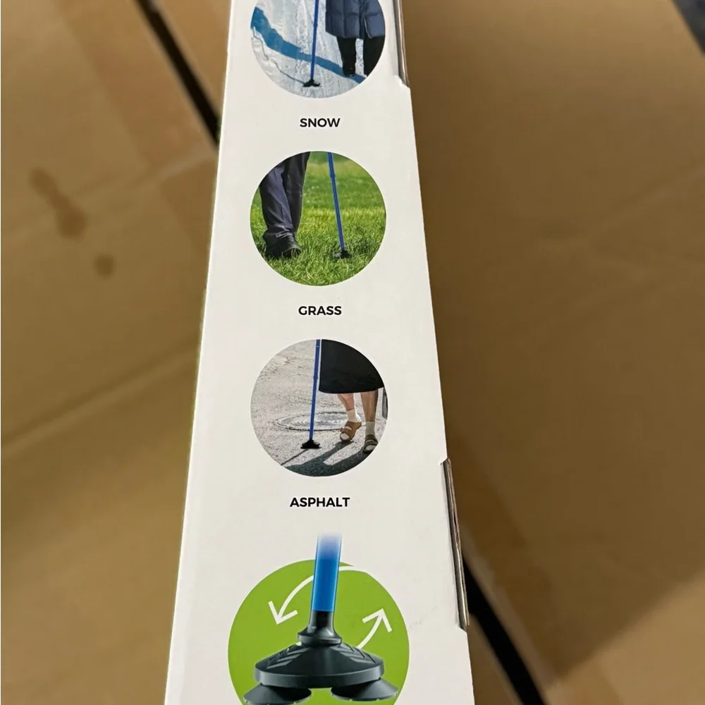 Blue Walking Cane with Ergonomic Handle - Picture 4 of 5